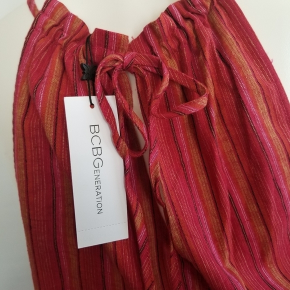 NWT BCBGeneration Striped Shorts Romper Linen Blend - Picture 4 of 7